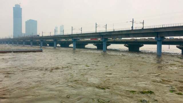Excess water in the Yamuna River in New Delhi, India, has refreshed the river and cleared wastewater out of its system.