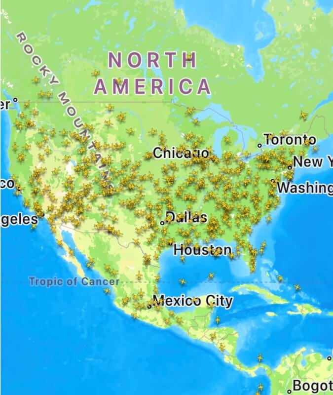 "That's just all flight radar picks up."