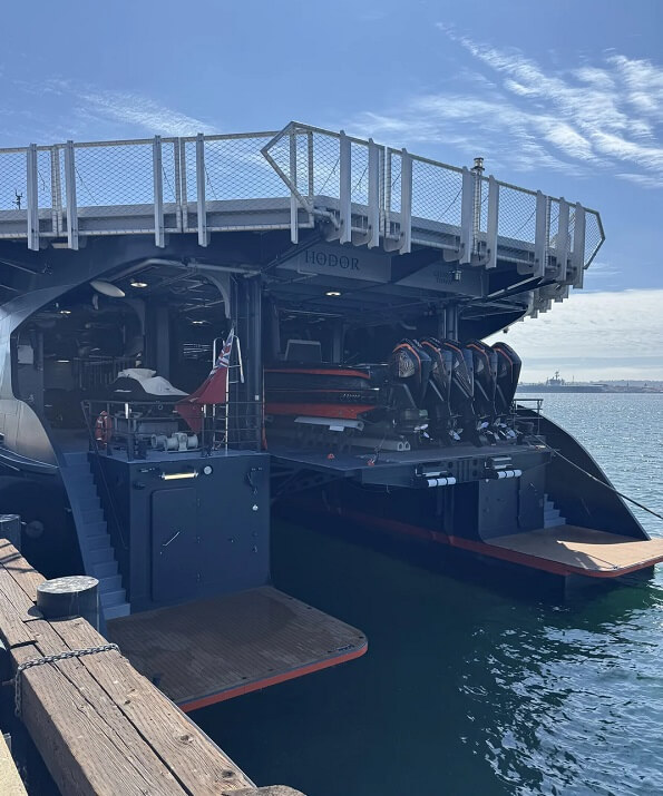 A Reddit user sparked a lively discussion when they shared an image of a gigantic support yacht docked in San Diego.