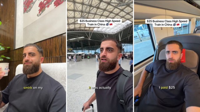 A traveler shared his luxurious experience and candid thoughts about his trip on a futuristic high-speed train in China.