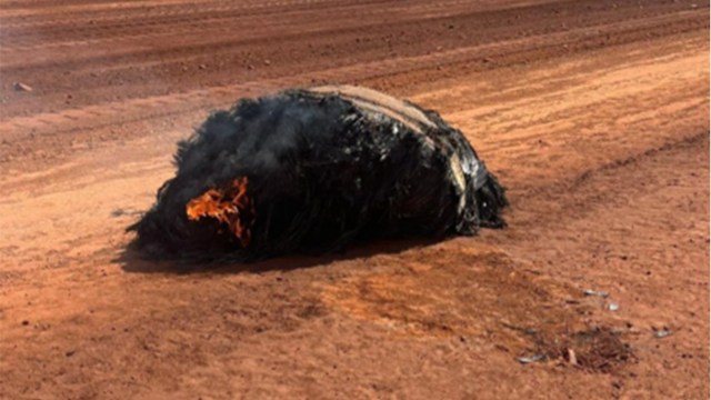 Mine workers in Western Australia found a smouldering slab of metal sitting in the dirt. It's believed to be part of a Chinese rocket.