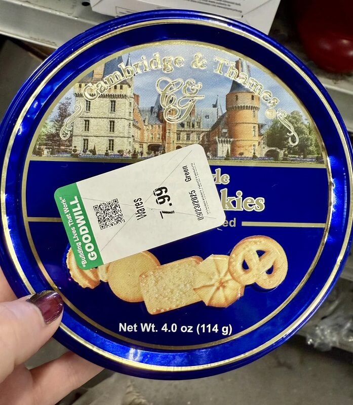 One Reddit user shared their frustration over a $7.99 cookie tin at Goodwill, hoping to find support on the r/ThriftGrift subreddit.