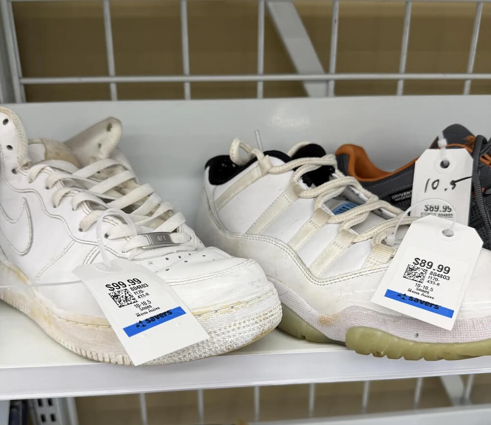 One Redditor was shocked to discover that a Savers thrift store was selling used sneakers for nearly $100.