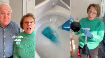 An elderly couple shared their simple hack for unclogging a toilet without a plunger, and it's going viral.