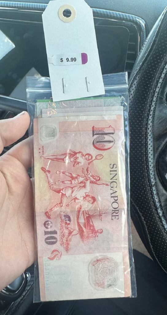 One thrift shopper hit the jackpot with over $500 AUD in profit by buying packs of foreign currency at a secondhand store.