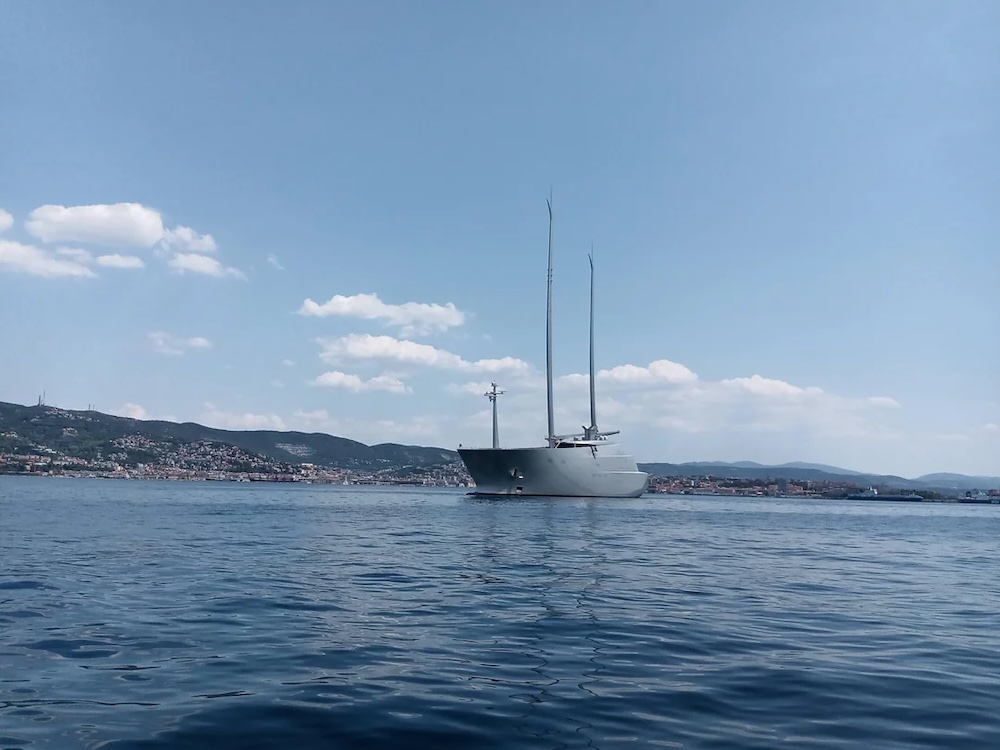 A megayacht belonging to a Russian oligarch remains off the coast of Trieste, Italy, three years after it was seized by authorities. 