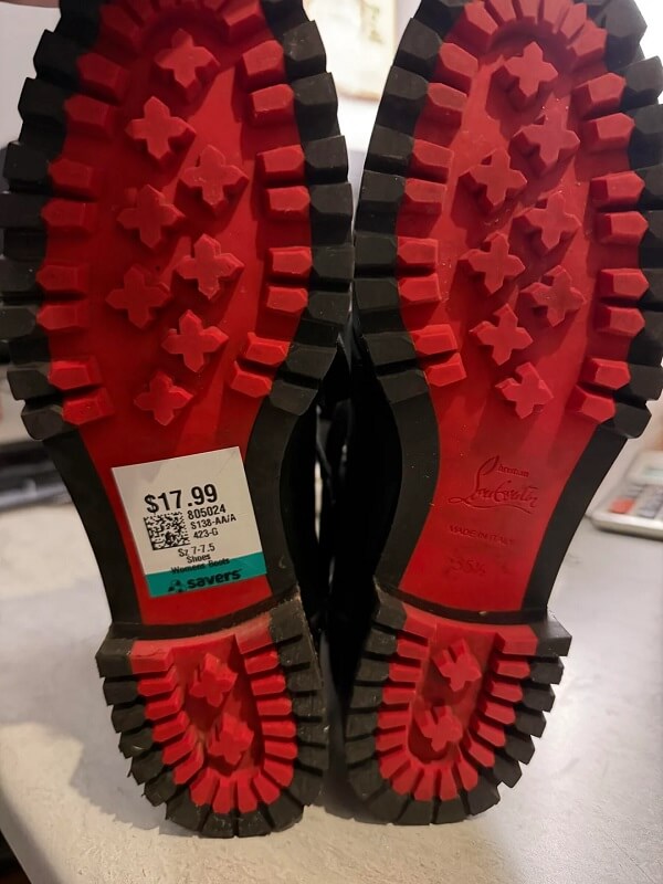 One lucky thrifter scored a pair of designer Italian boots for less than $20 — thanks to an unexpected Christian Louboutin label.