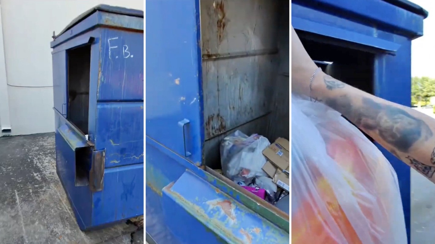A high-profile dumpster diver uncovered a wealth of perfectly good, giftable items behind a Five Below store.