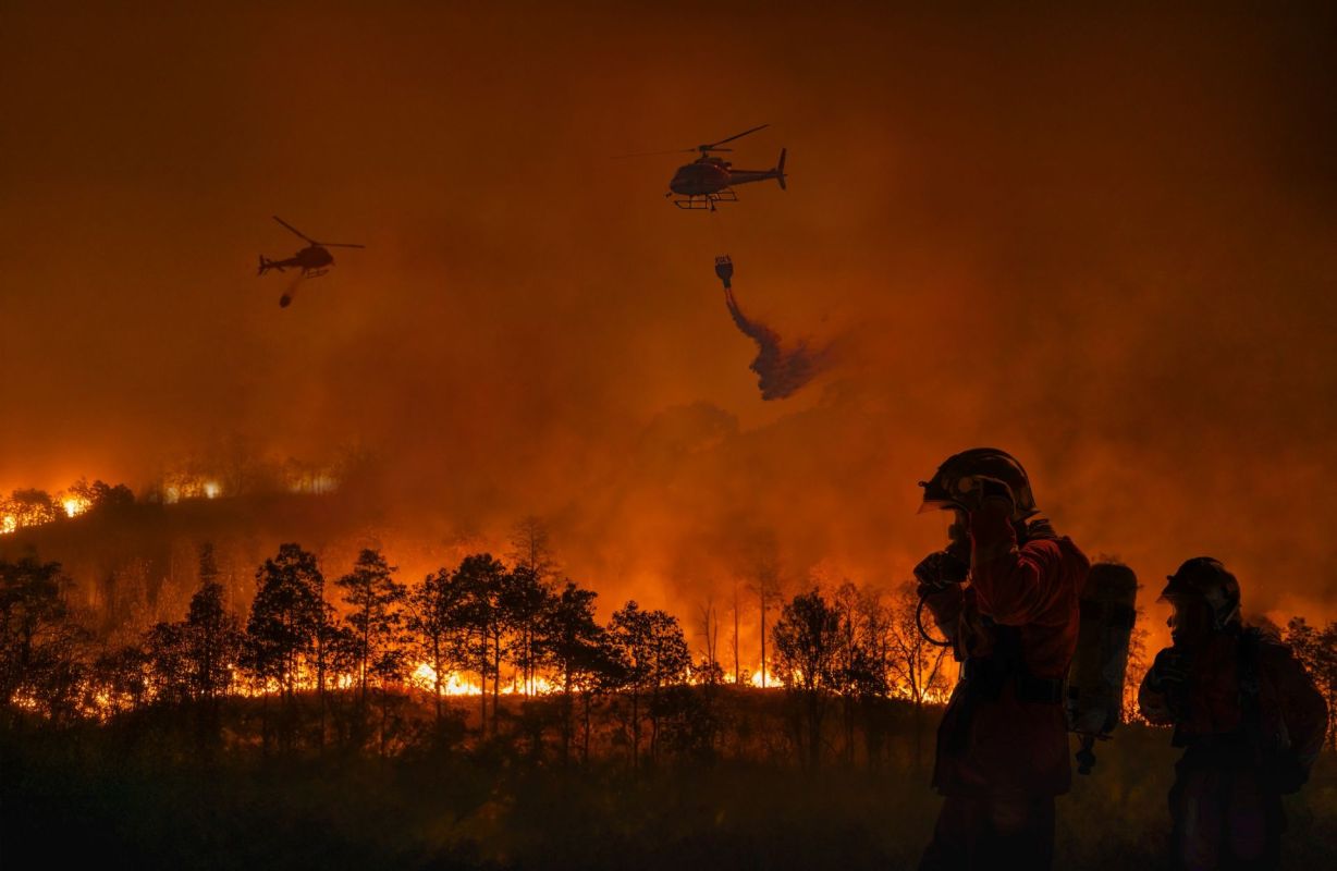 California firefighters are battling a wildfire that spread rapidly this week.