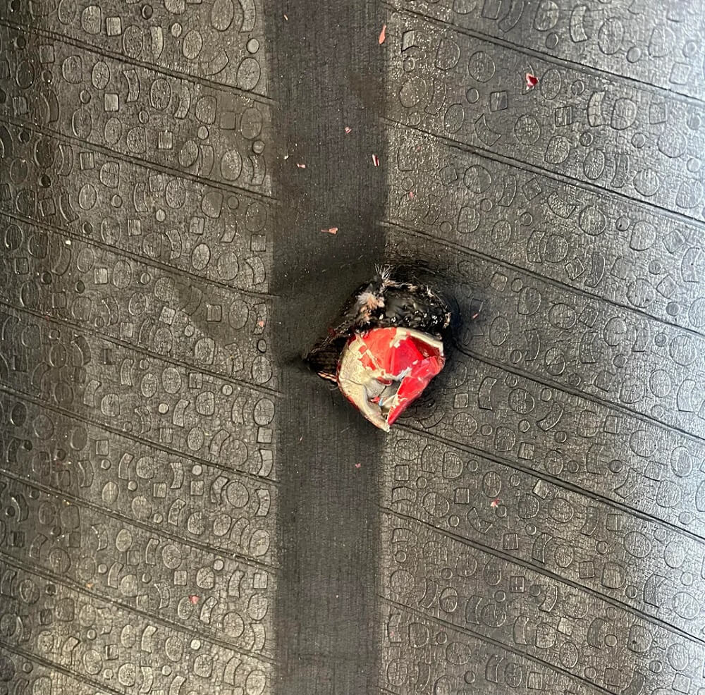 A very unlucky car ended up with a punctured tire from a vape pen, and a mechanic shared the ridiculous repair job.