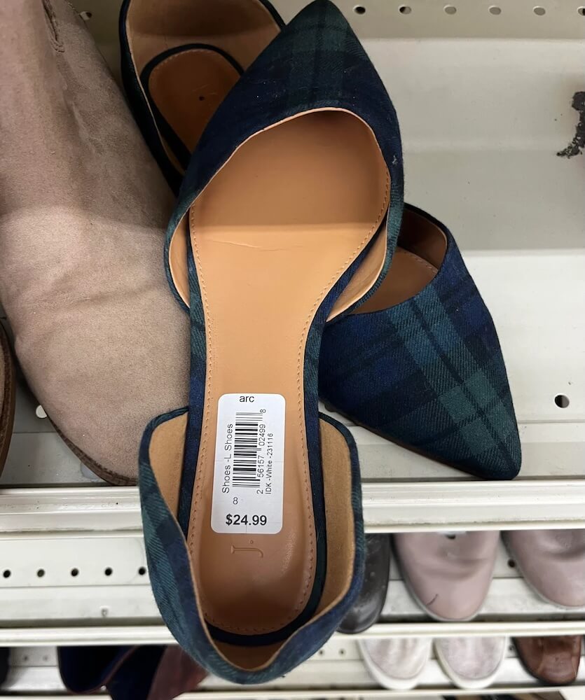 One Redditor shared their frustrating experience with a thrift store's pricing heavily scuffed-up J Crew shoes at $24.99.