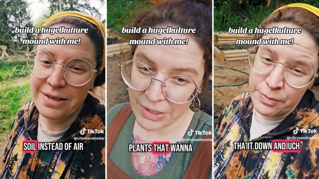 One clever gardener on TikTok shows how to create a Hügelkultur mound, a raised garden bed made out of natural materials.