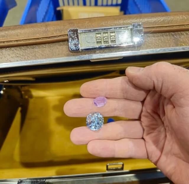 One lucky thrifter discovered a treasure trove of gemstones in a donated briefcase at Goodwill.