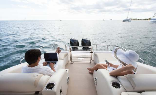 As remote work has become more common, wealthy individuals have been outfitting their superyachts with high-tech offices.