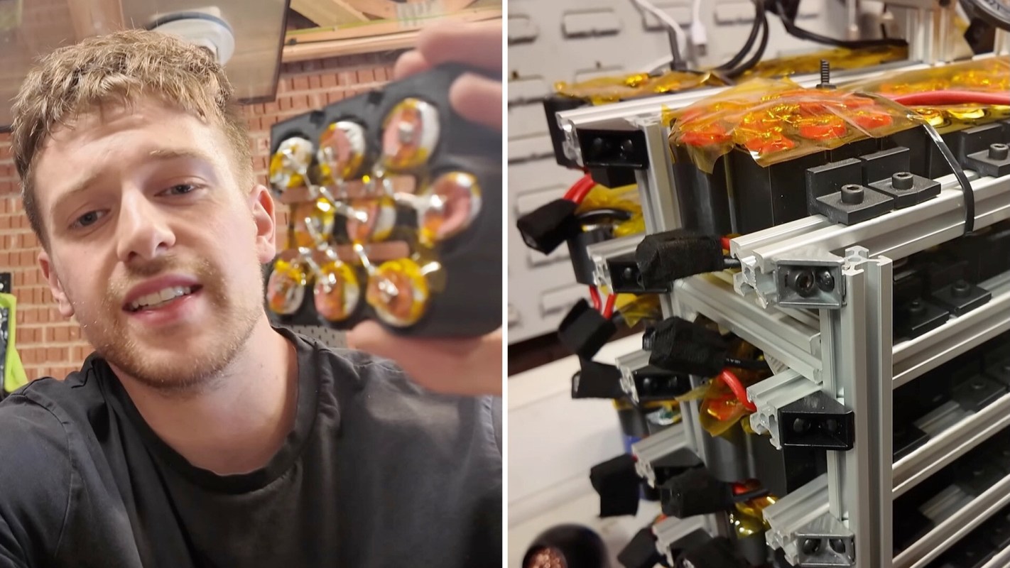 YouTuber Chris Doel made light of garbage when he turned disposable vape batteries into a working power wall.
