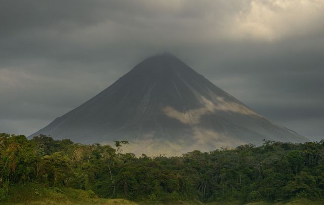 Rising magma beneath a recently erupted volcano can lead to the collapse of the volcano's slopes.