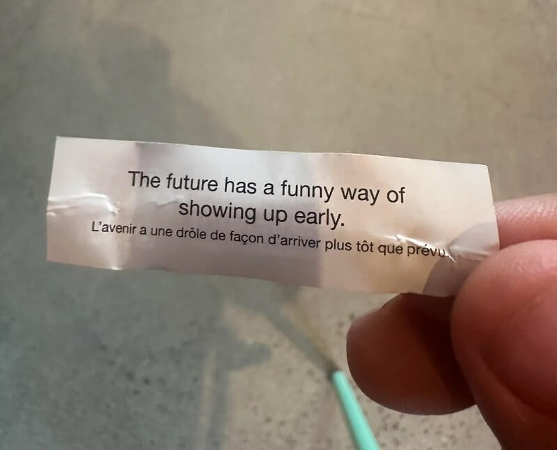One Montreal diner was shocked to find a gambling ad on the back of their fortune cookie's slip.