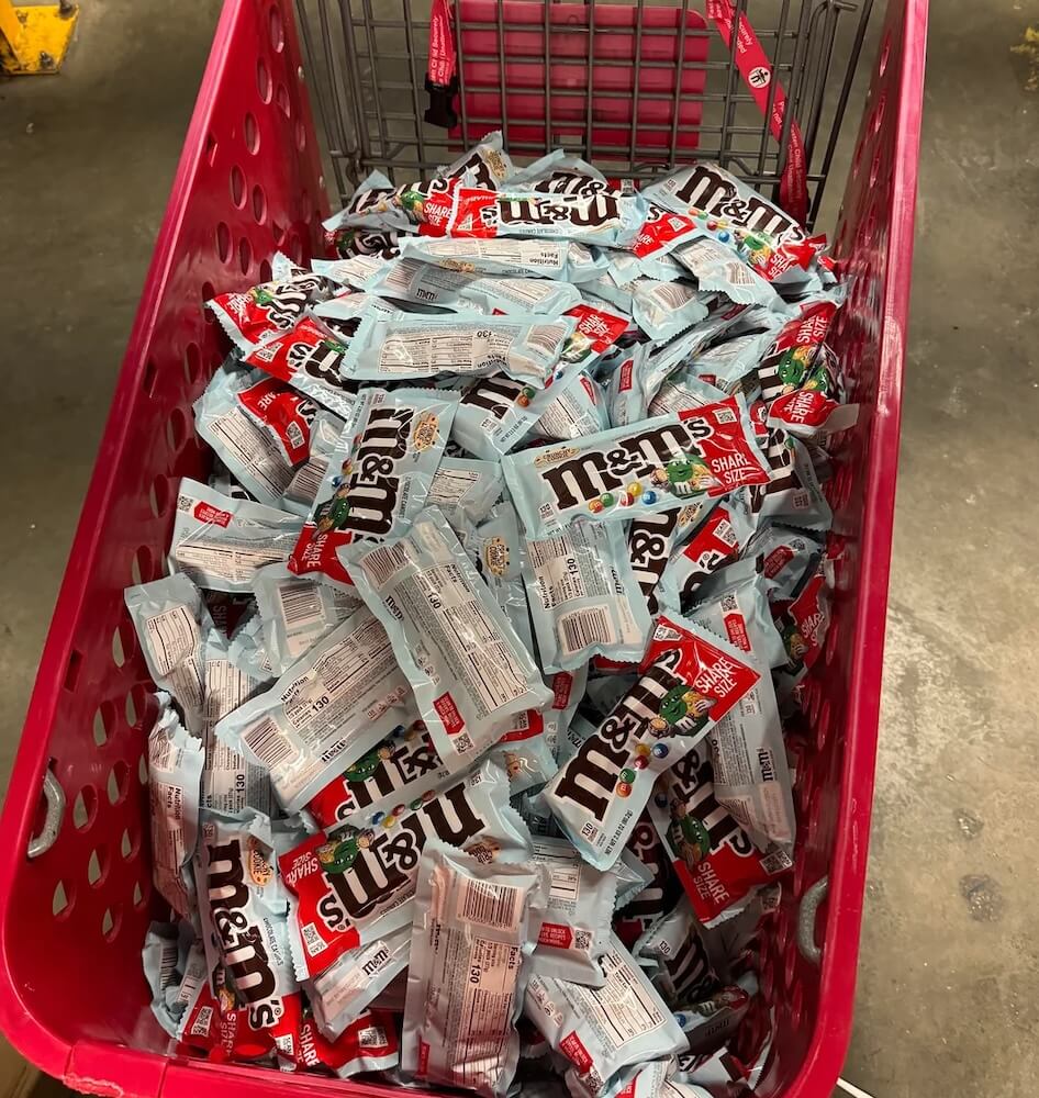 One Redditor revealed an alarming instance of food waste at Target, with over 500 packets of M&M's set to be thrown away.