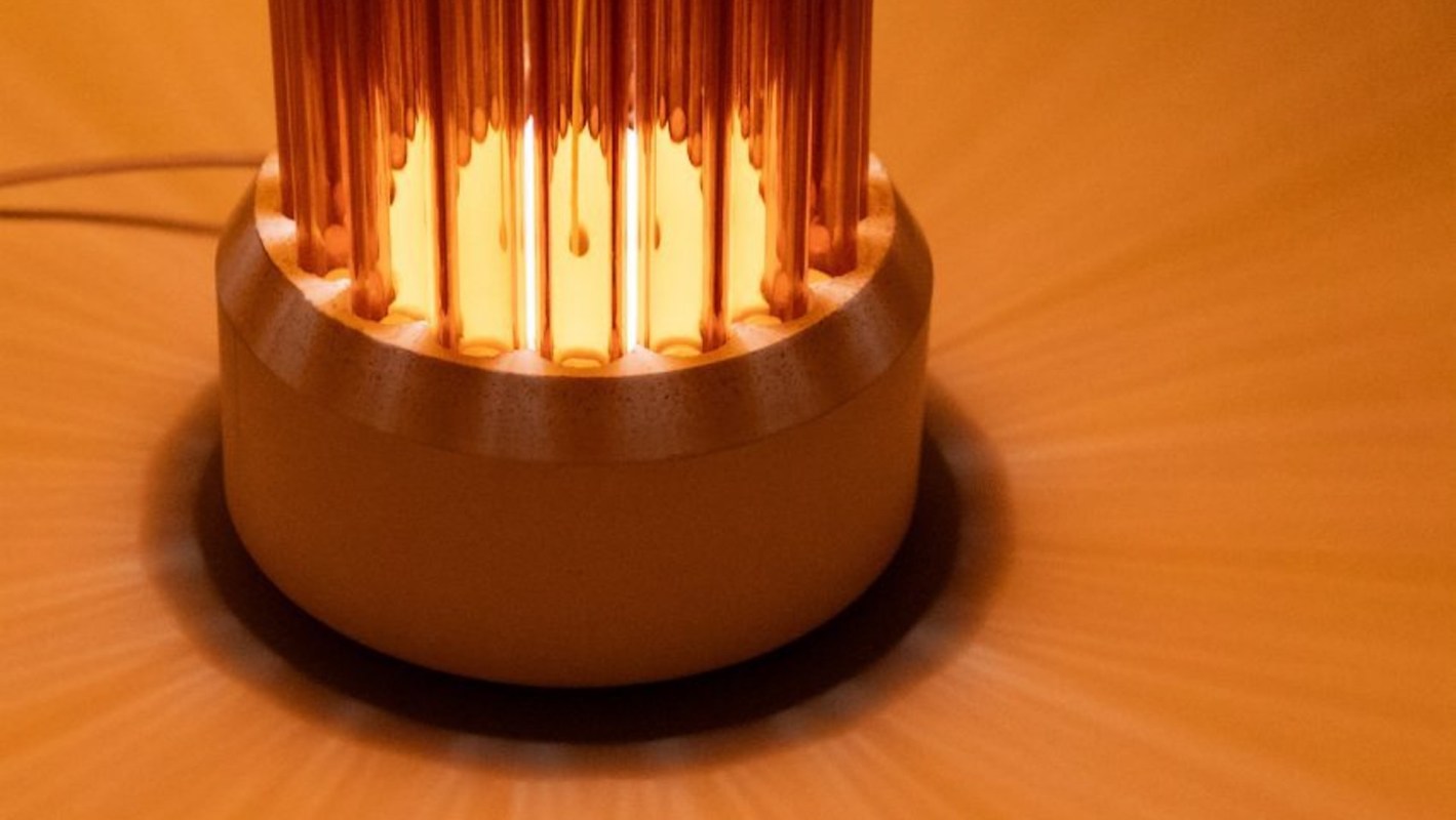 One groundbreaking lamp was made with Geolectric — a sustainable alternative to traditional electronics' materials.