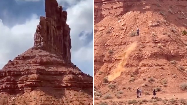 Some people apparently think the world is their personal sandbox. How else to explain a tourist hurling rocks off an awe-inspiring rock formation at Valley of the Gods in Utah?