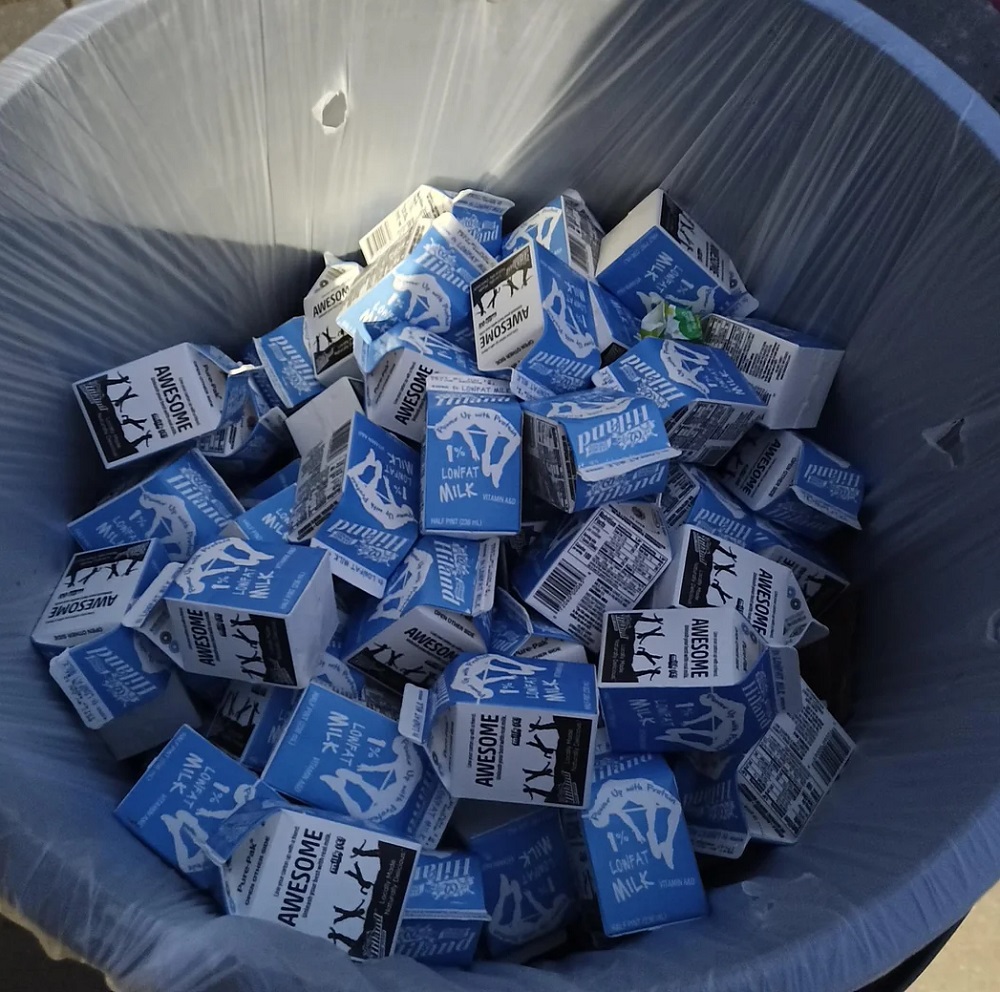 A custodian sparked a lively discussion about milk waste in schools, revealing alarming images of thrown-out milk cartons.