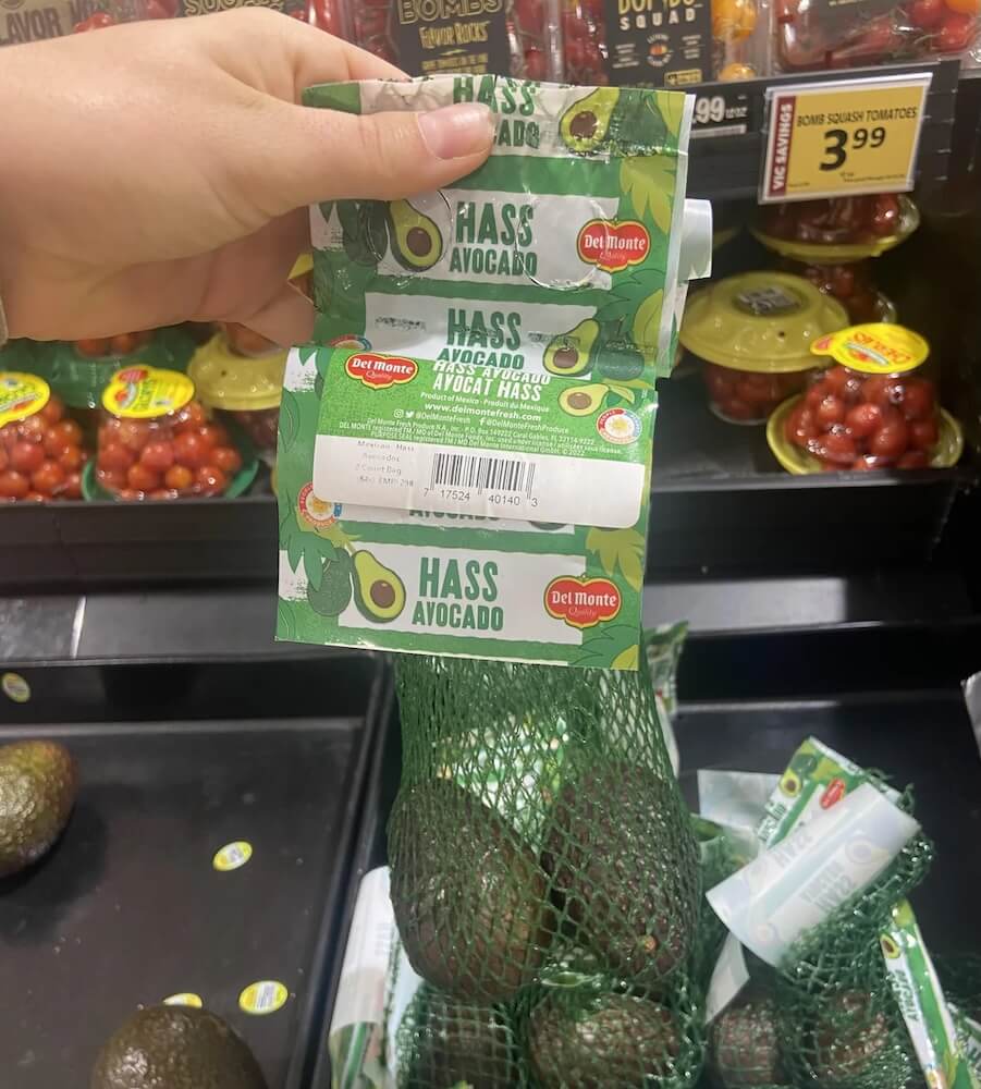 A Redditor called attention to the unnecessary plastic waste in a bag of avocados from Harris Teeter.