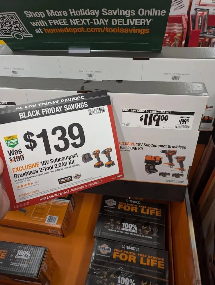 Shoppers on Reddit's r/mildlyinfuriating subreddit called out Home Depot for its alleged deceptive Black Friday pricing.