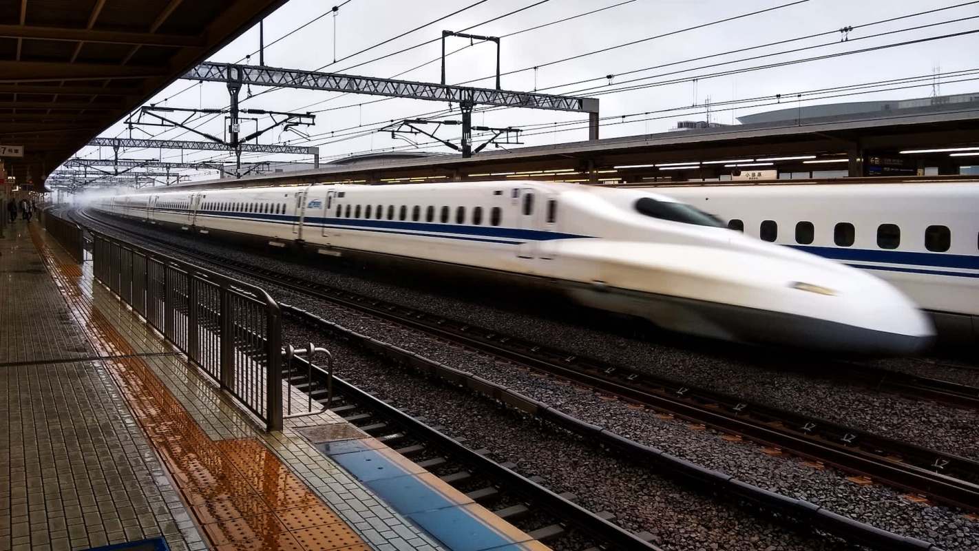 A YouTuber shared a largely wordless clip of Japan's Shinkansen, or bullet trains, whizzing through stations at full speed.