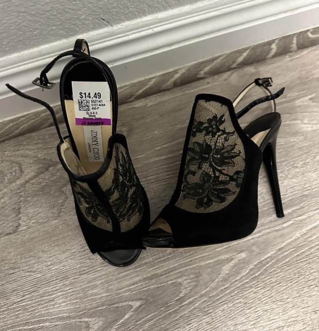 A Redditor showed off an amazing thrift store find — a pair of Jimmy Choo heels for only $14.