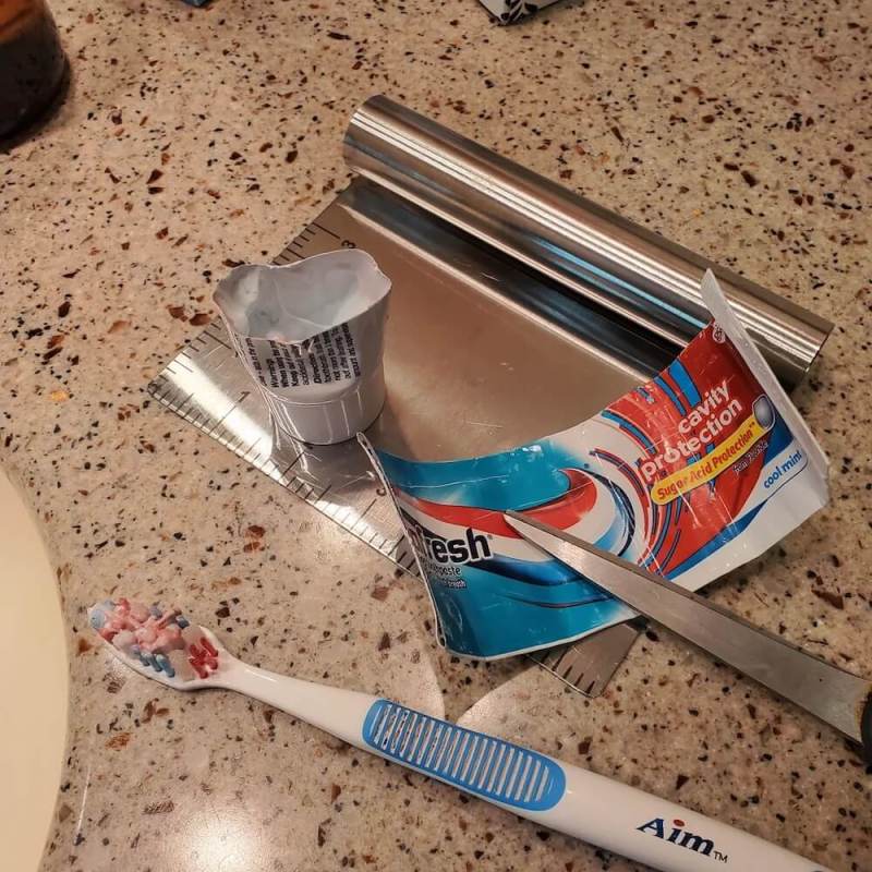 One Redditor shared their favorite zero-waste tip in the r/ZeroWaste subreddit, showcasing how they avoid waste with their toothpaste tubes.