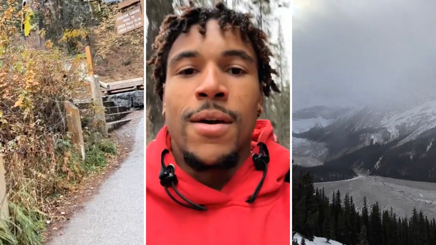 A Canadian football player encountered something he didn't expect on a visit to Banff, Canada.