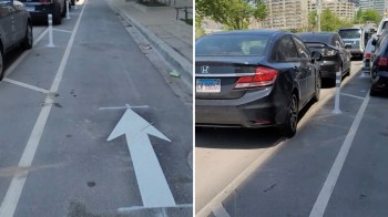 A cyclist in Chicago caught a moment that riders dream about, as a car parked in the bike lane was towed.