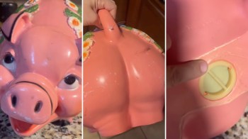 One thrifter made a shocking discovery after purchasing a seemingly hideous piggy bank from a Goodwill store.