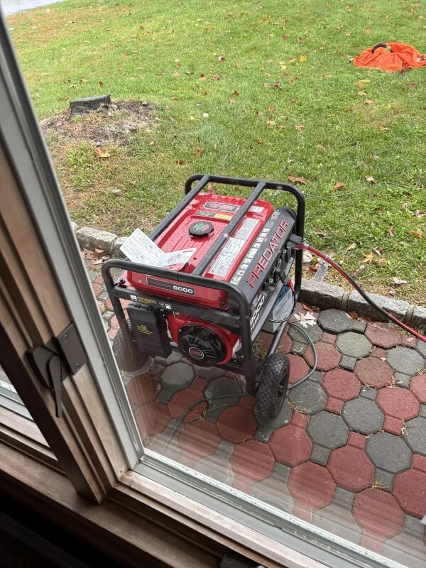 A homeowner shared a photo to Reddit, asking if their setup for a portable generator was OK.