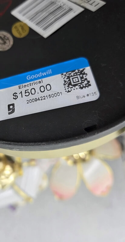 One thrift shopper stumbled across a unique flower lamp at Goodwill, but was quickly taken aback by the lamp's steep price of $150.