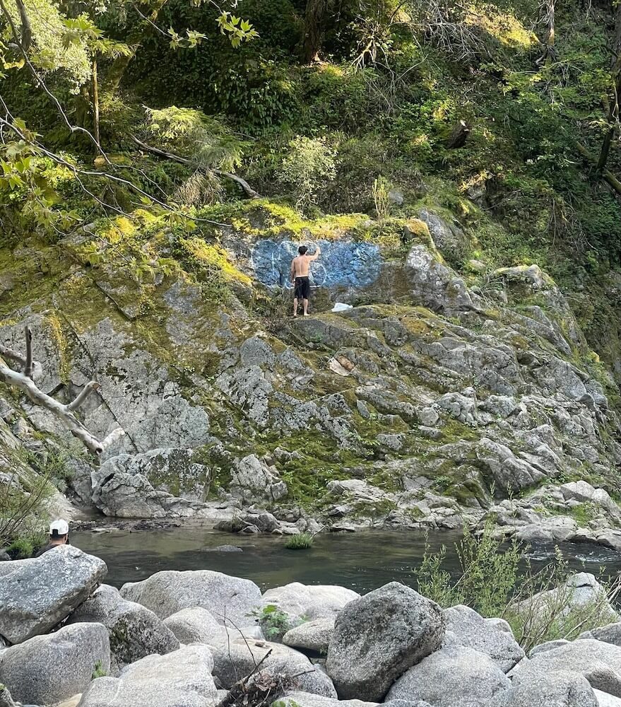 When visiting the great outdoors, it's common practice to leave no trace — clearly, this graffiti artist didn't get the memo.