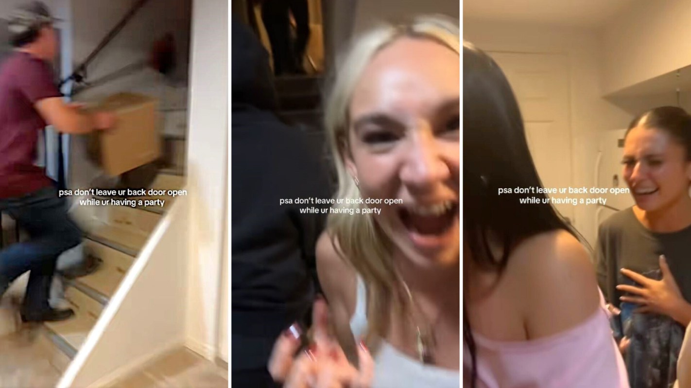 A viral TikTok video shows how a house party descended into chaos when a raccoon tried to get involved.