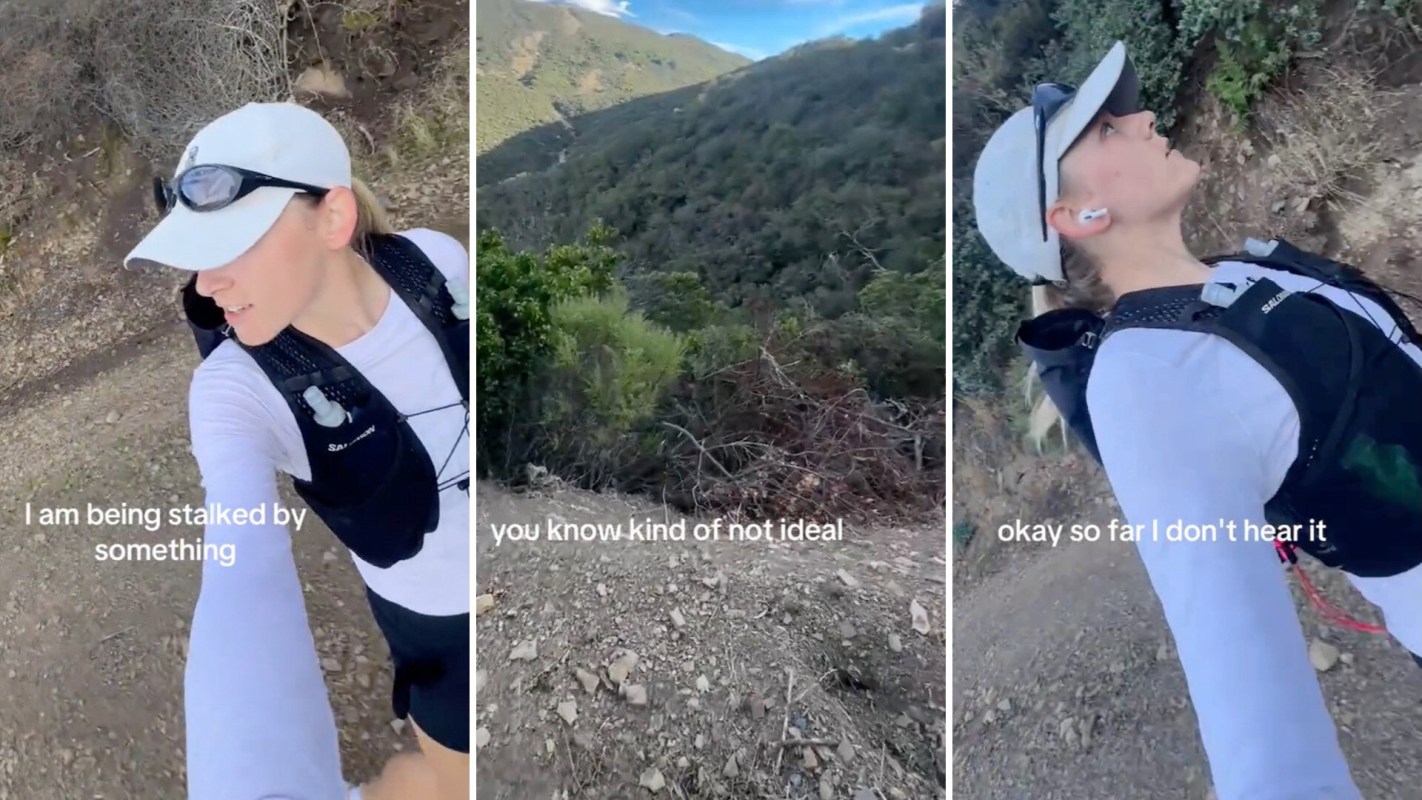 A runner shared a video of a mystery animal that was chasing her while she was on a trail in the Santa Barbara Mountains.