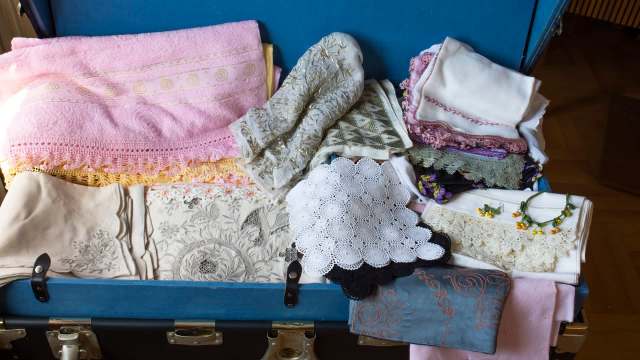 One person got lucky when they scored a massive, crocheted thrift-store blanket for only $8.