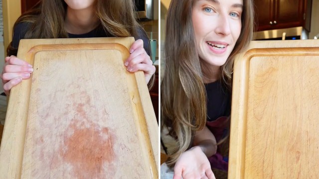 One TikTok user just showed how to clean a wooden cutting board using only two ingredients.