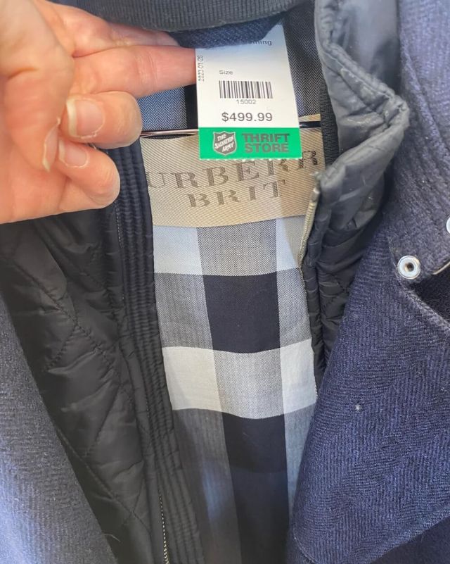 One shopper experienced this firsthand with a $500 Burberry Brit coat at their local Salvation Army's secondhand store.