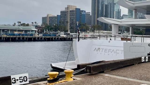 The Artefact yacht, owned by the founder of BlackBerry, is causing a stir in San Diego.