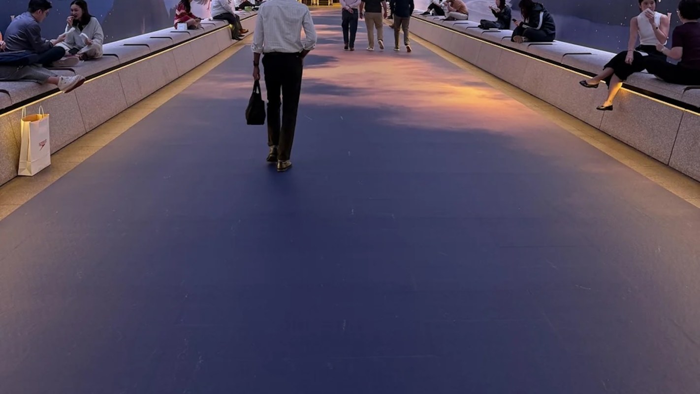 A Reddit user sparked outrage after sharing a photo of an ad-ridden public walkway at Martin Place's Metro Station in Sydney, Australia.