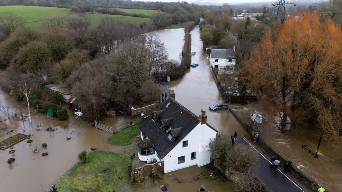 At least 64 flood warnings were in effect across parts of the U.K. on Friday in the wake of Storm Chandra.