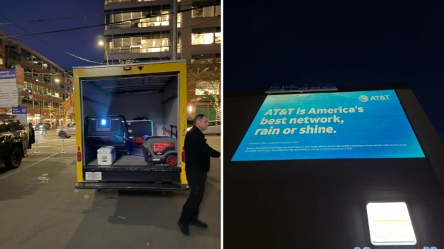 One Reddit user highlighted what they hoped was not a new gas-powered projection ad strategy for companies looking to dodge advertising regulations in Seattle.