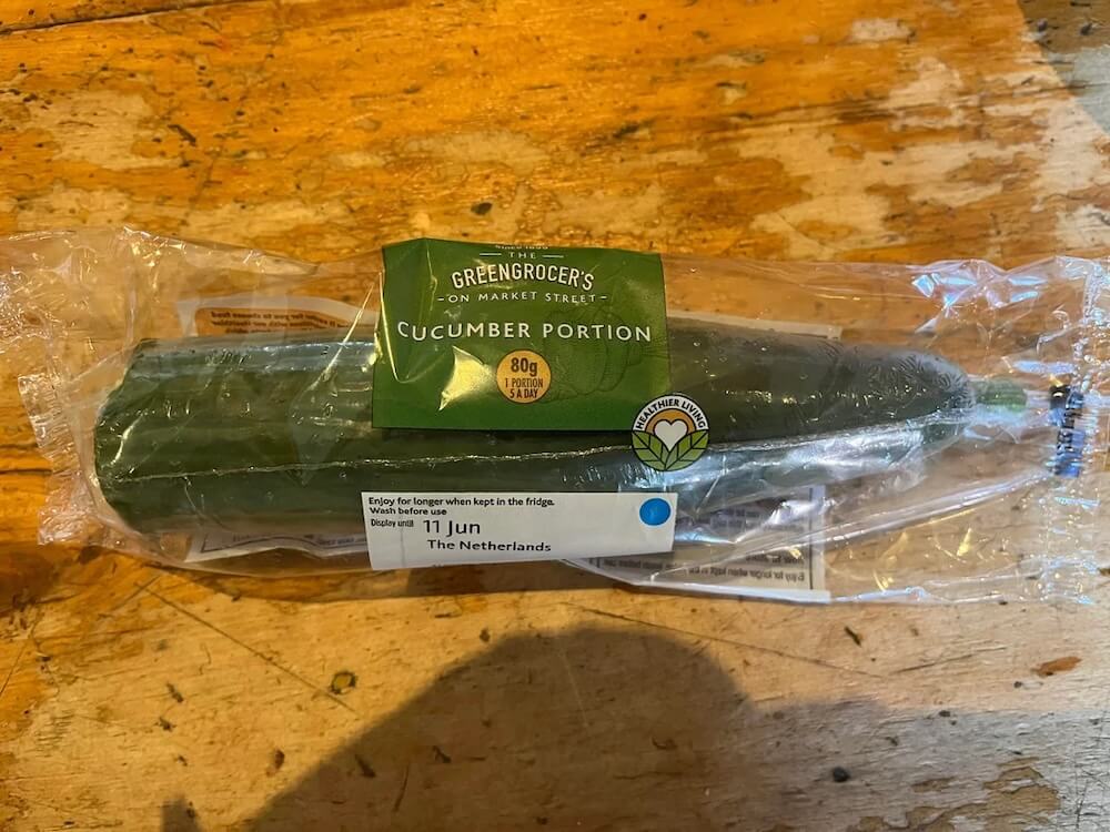 A Reddit user shared an image of a double-wrapped cucumber that almost defied logic.