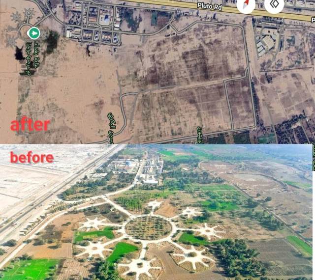 One Redditor shared a side-by-side look at the Baghdad Forest that shows how urbanization has changed the landscape.