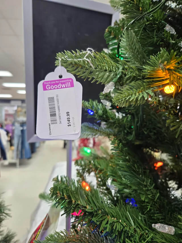 One Redditor shared the outrageous price tag for a Christmas tree sold at their local Goodwill.