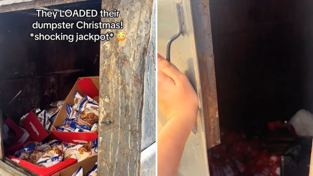 One dumpster diver called out her local grocery store for throwing away an excess of snacks just because the Christmas holiday had passed.