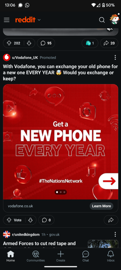 One Redditor shared a telecom company's ad encouraging people to get a new phone every year to mock planned obsolescence.